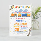 Trein 2e verjaardag uitnodiging - Jongen (Staand voorkant)