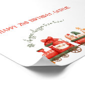Trein 2e verjaardag Watercolor Kerstman Feest Expr Poster (Hoek)