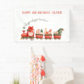 Trein 2e verjaardag Waterverf Kerstman Feest Expre Spandoek (Insitu)