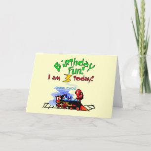Trein 3e verjaardag Tshirts en geschenken Kaart