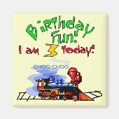 Trein 3e verjaardag Tshirts en geschenken Magneet (Voorkant)