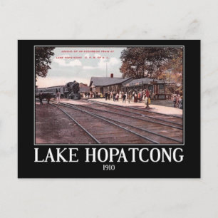 Trein Aankomst, Lake Hopatcong, NJ Vintage Briefkaart