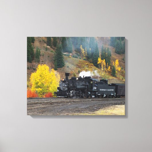Trein aankomt in Silverton, Verenigde Staten Canvas Afdruk (Voorkant)