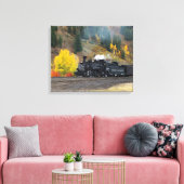 Trein aankomt in Silverton, Verenigde Staten Canvas Afdruk (Insitu (Woonkamer))