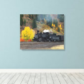 Trein aankomt in Silverton, Verenigde Staten Canvas Afdruk (Insitu (Houten vloer))