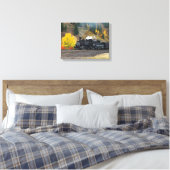 Trein arriveert in Silverton, VS Canvas Afdruk (Insitu (Slaapkamer))