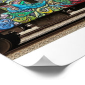 Trein auto Graffiti Muurschildering Poster (Hoek)