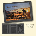 trein bij Sunset CPRR 229 Railroad Drievoud Portemonnee<br><div class="desc">Trifold Portemonnee met een  Train op Sunset - Bekijk meer items met dit afbeelding en veel meer Railroad Gifts in mijn winkel!</div>