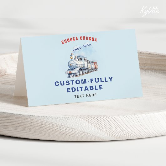 Trein Birthda Gevouwen Voedsel Tent Kaart, Chugga  Kaart