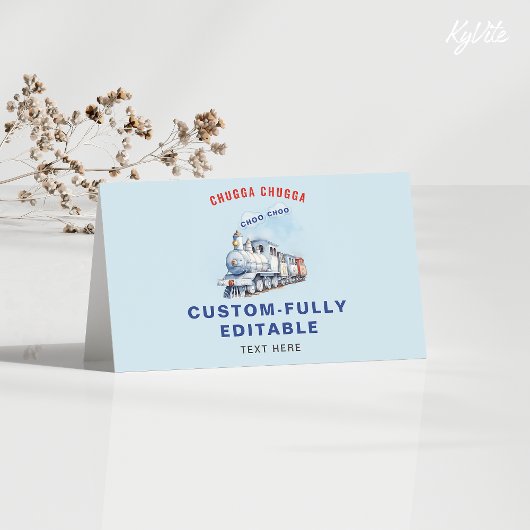 Trein Birthda Gevouwen Voedsel Tent Kaart, Chugga  Kaart