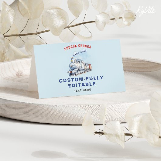 Trein Birthda Gevouwen Voedsel Tent Kaart, Chugga  Kaart