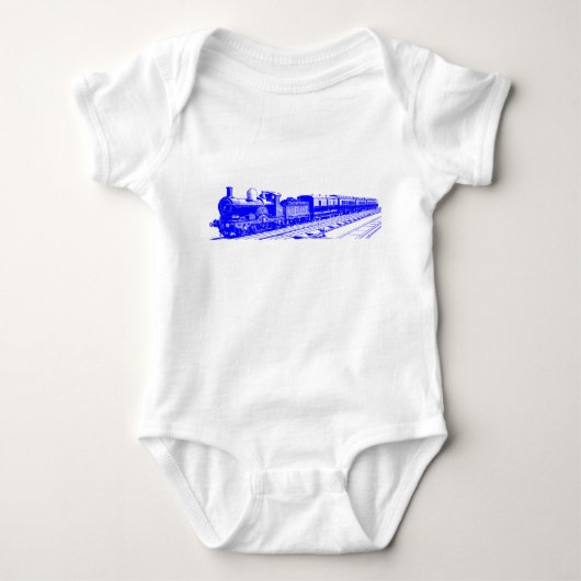  trein - blauw romper (Voorkant)