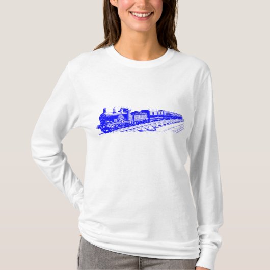 trein - blauw t-shirt (Voorkant)