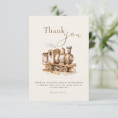 trein Boho Waterverf Baby shower Bedankkaart (Staand voorkant)