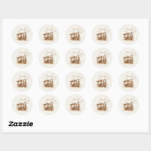 trein Boho Waterverf Baby shower Ronde Sticker (Vel)