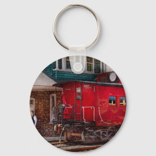 Trein - Caboose - Einde van de lijn Sleutelhanger