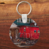 Trein - Caboose - Einde van de lijn Sleutelhanger (Voorkant)