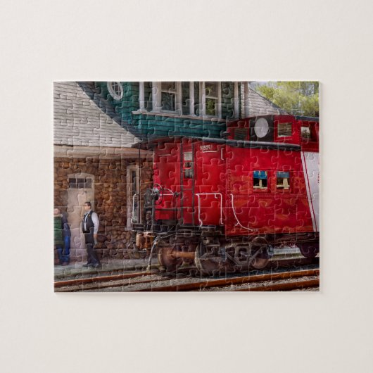 Trein - Caboose - Eindpunt Legpuzzel (Horizontaal)