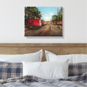 Trein - Caboose - Kaartjes Alsjeblieft Canvas Afdruk (Insitu (Slaapkamer))