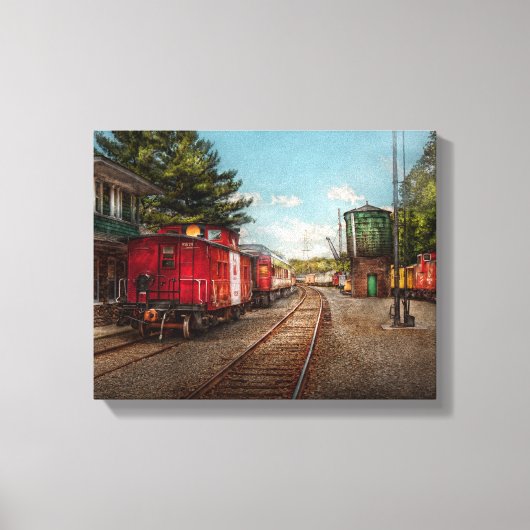 Trein - Caboose - Kaartjes Alsjeblieft Canvas Afdruk (Voorkant)