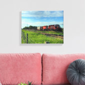 Trein Canadese Locomotief Canvas Afdruk (Insitu (Woonkamer))