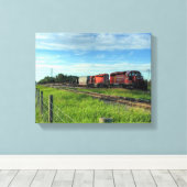 Trein Canadese Locomotief Canvas Afdruk (Insitu (Houten vloer))