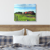 Trein Canadese Locomotief Canvas Afdruk (Insitu (Slaapkamer))