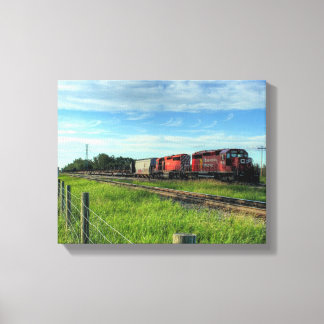 Trein Canadese Locomotief Canvas Afdruk