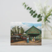 Trein - Catskills, NY - Wachten op vertrek 1902 Briefkaart (Staand voorkant)