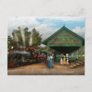 Trein - Catskills, NY - Wachten op vertrek 1902 Briefkaart