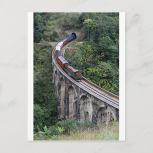 Trein die brug oversteekt Sri Lanka hooglanden Briefkaart