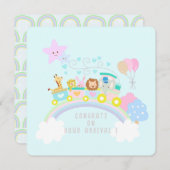 Trein Dieren Blauw (Voorkant / Achterkant)