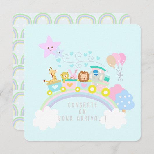 Trein Dieren Blauw (Voorkant / Achterkant)