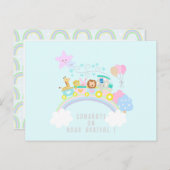 Trein Dieren Blauw Briefkaart (Voorkant / Achterkant)