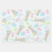 Trein Dieren Blauw Inpakpapier Vel (Voorkant 3)