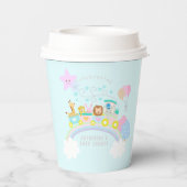 Trein Dieren Blauw Papieren Bekers (Achterkant)