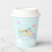 Trein Dieren Blauw Papieren Bekers (Voorkant)