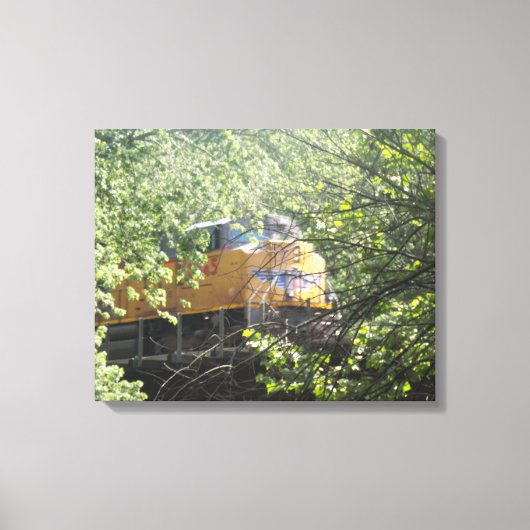 Trein door de bossen canvas afdruk (Voorkant)