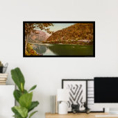 Trein door de waterkloof van Delaware 1900 Poster (Thuiskantoor)