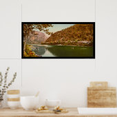 Trein door de waterkloof van Delaware 1900 Poster (Keuken)