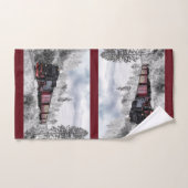  trein door het winterlandschap bad handdoek (Handdoek)