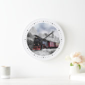 trein door het winterlandschap grote klok (Huis)