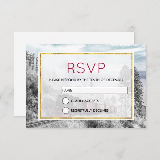  trein door het winterlandschap kaart (Voorkant / Achterkant)