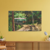Trein door Wooden CanyonMt. Lowe, CA Canvas Afdruk (Insitu (Woonkamer))