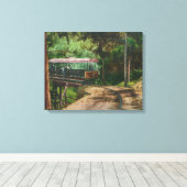 Trein door Wooden CanyonMt. Lowe, CA Canvas Afdruk (Insitu (Houten vloer))
