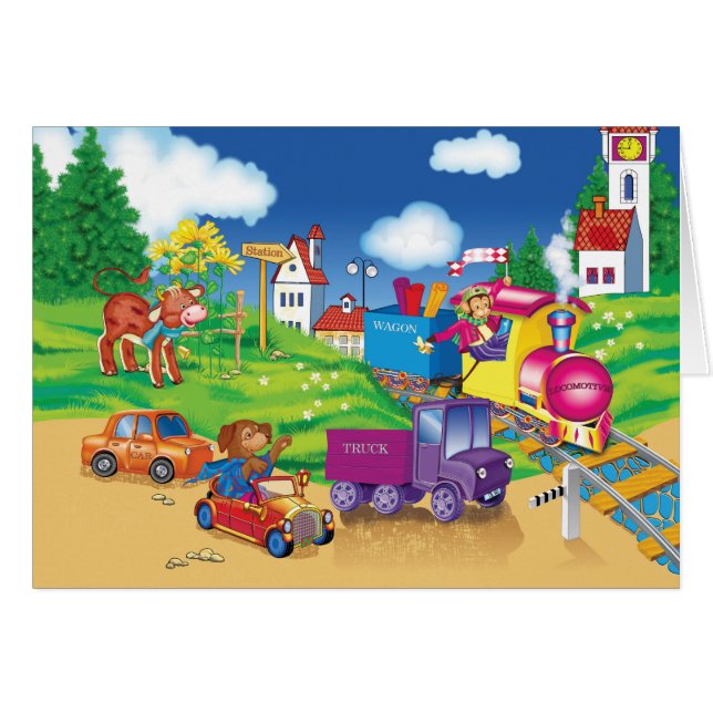 trein en auto (Voorkant Horizontaal)