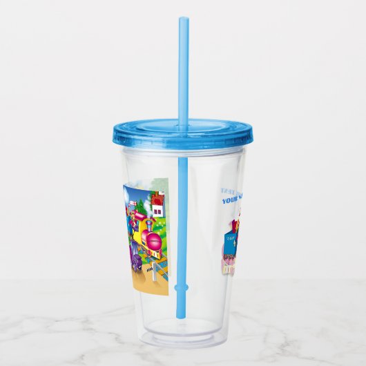 trein en auto acryl drinkbeker (Rechts)