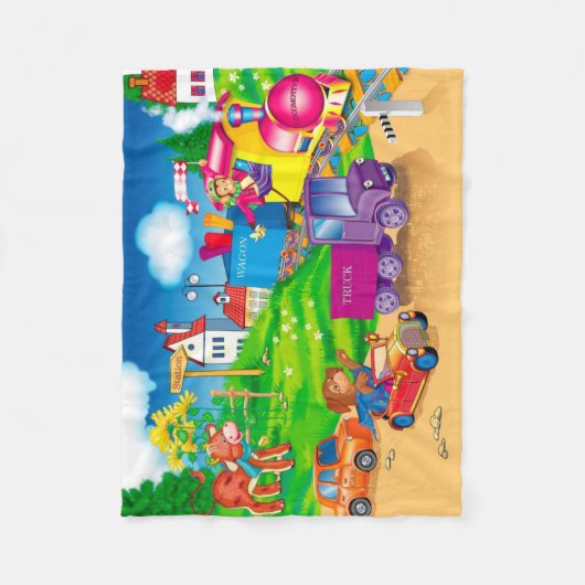 trein en auto fleece deken (Voorkant)