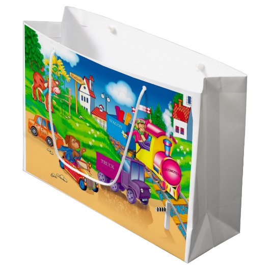 trein en auto groot cadeauzakje (Voorkant Gekanteld)