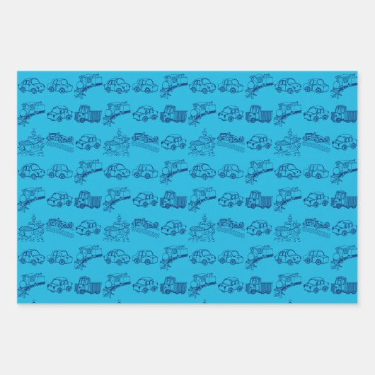 trein en auto inpakpapier vel (Voorkant 2)